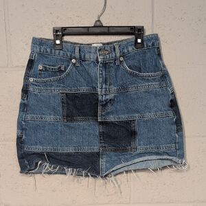 Urban Outfitters Patchwork Denim Mini Skirt Size Medium, Festival Fashion